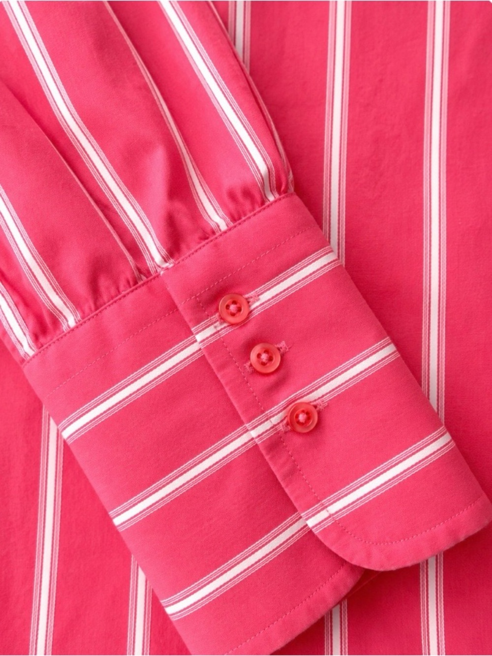 Thomas Pink Pink White Striped Button Front Tailored Shirt UK 14/ US 10 - Picture 6 of 6